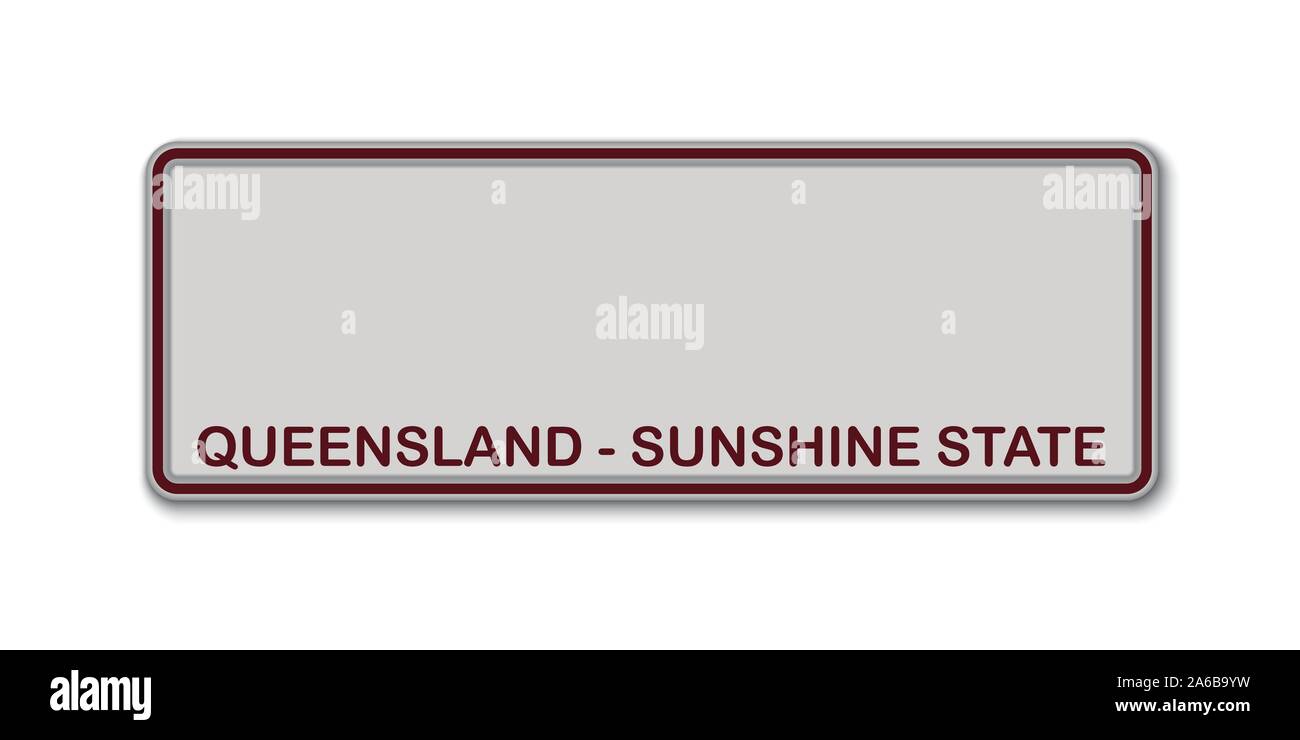 Car number plate. Vehicle registration license of Queensland State of