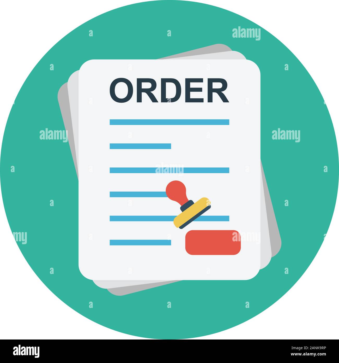 Order Receipt Flat Icon Stock Vector Image And Art Alamy