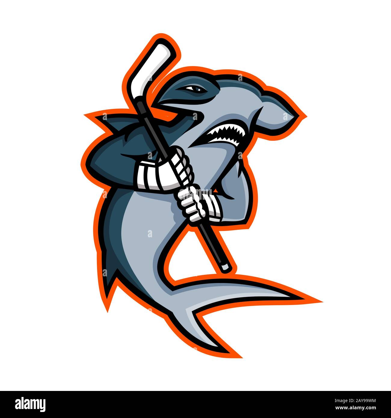 Hammerhead Ice Hockey Player Mascot Stock Photo - Alamy