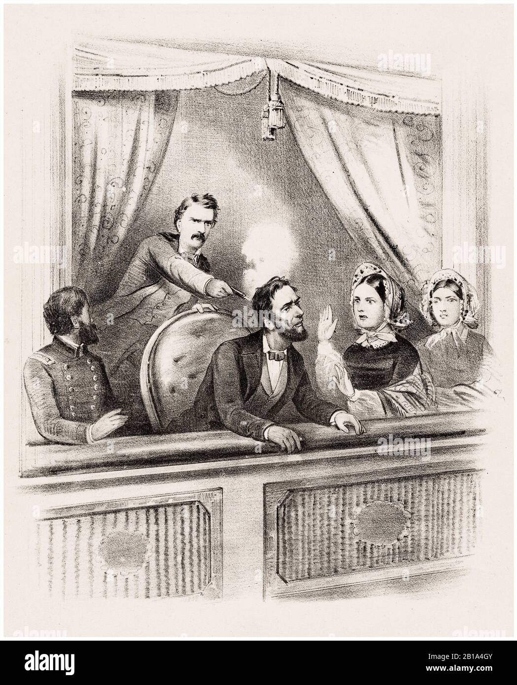 Assassination Of President Abraham Lincoln April 14th 1865 At Fords Theatre Print By Unknown 