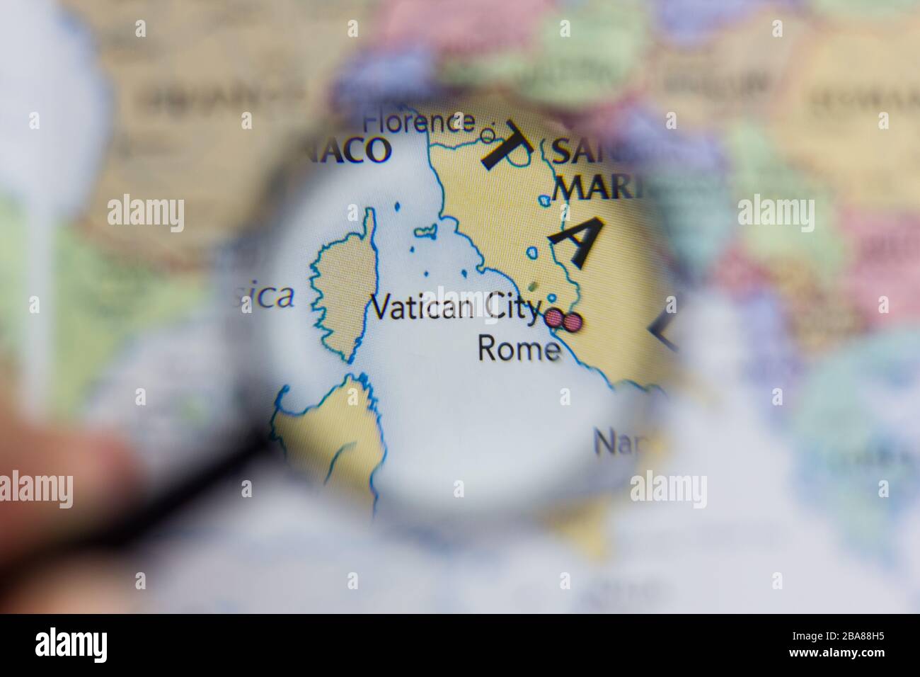 Vatican City On The Map Of The World Or Atlas Stock Photo Alamy