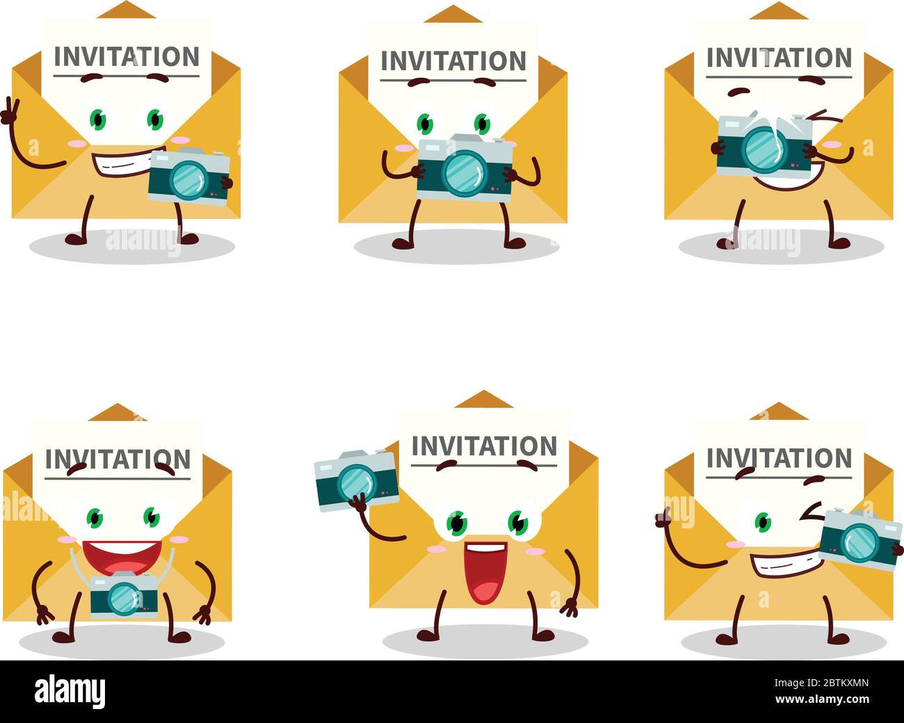 Photographer Profession Emoticon With Invitation Message Cartoon Character Stock Vector Image 1814