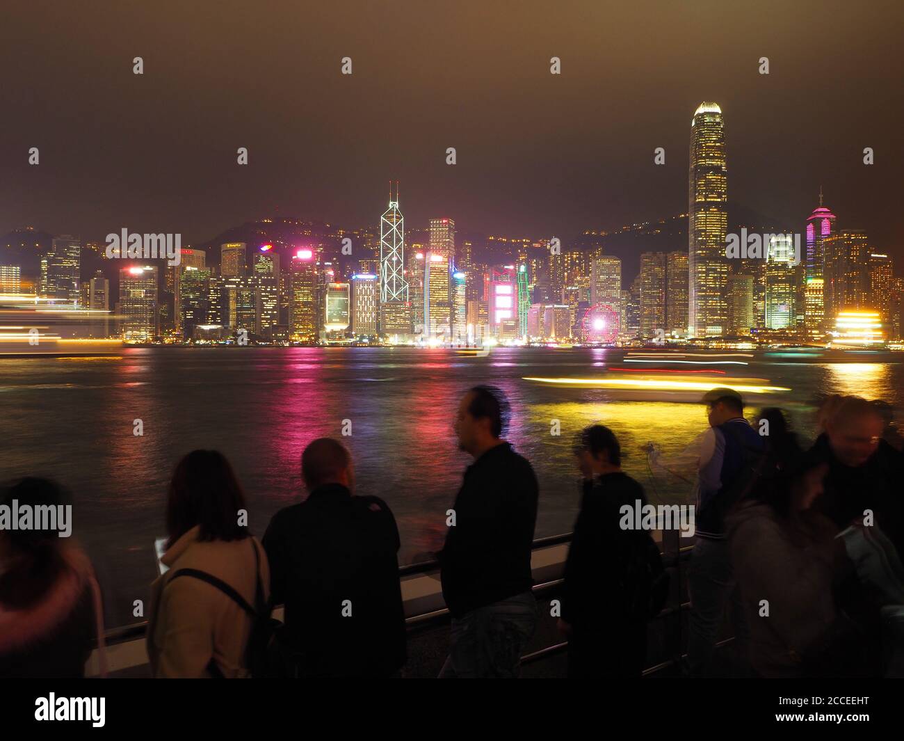 Hong Kong harbourfront at night Stock Photo - Alamy