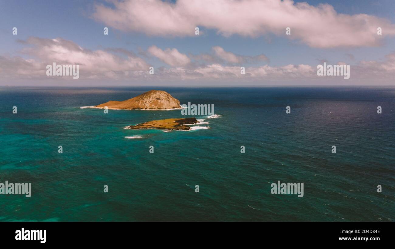 Aerial Desert island, Makapuu, Oahu, Hawaii Stock Photo Alamy