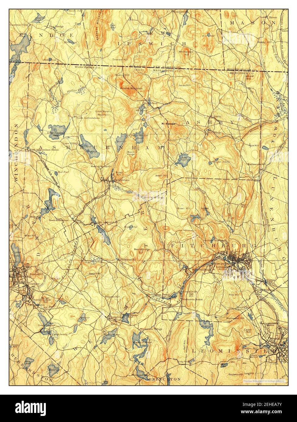 Fitchburg Massachusetts Map 1887 162500 United States Of America By Timeless Maps Data Us 8955