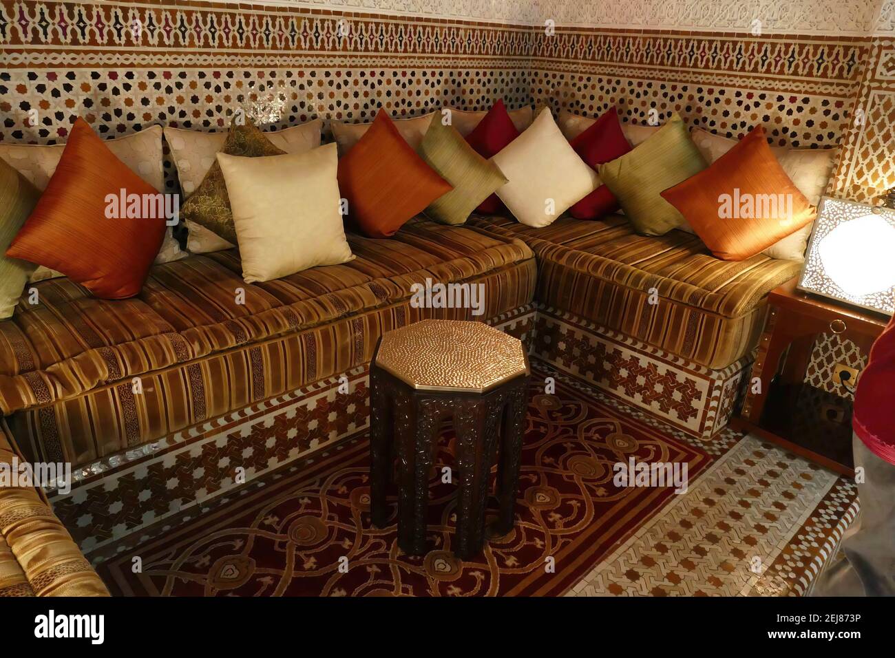 Moroccan Style Sofa With Many Pillows In A Roo 2EJ873P 