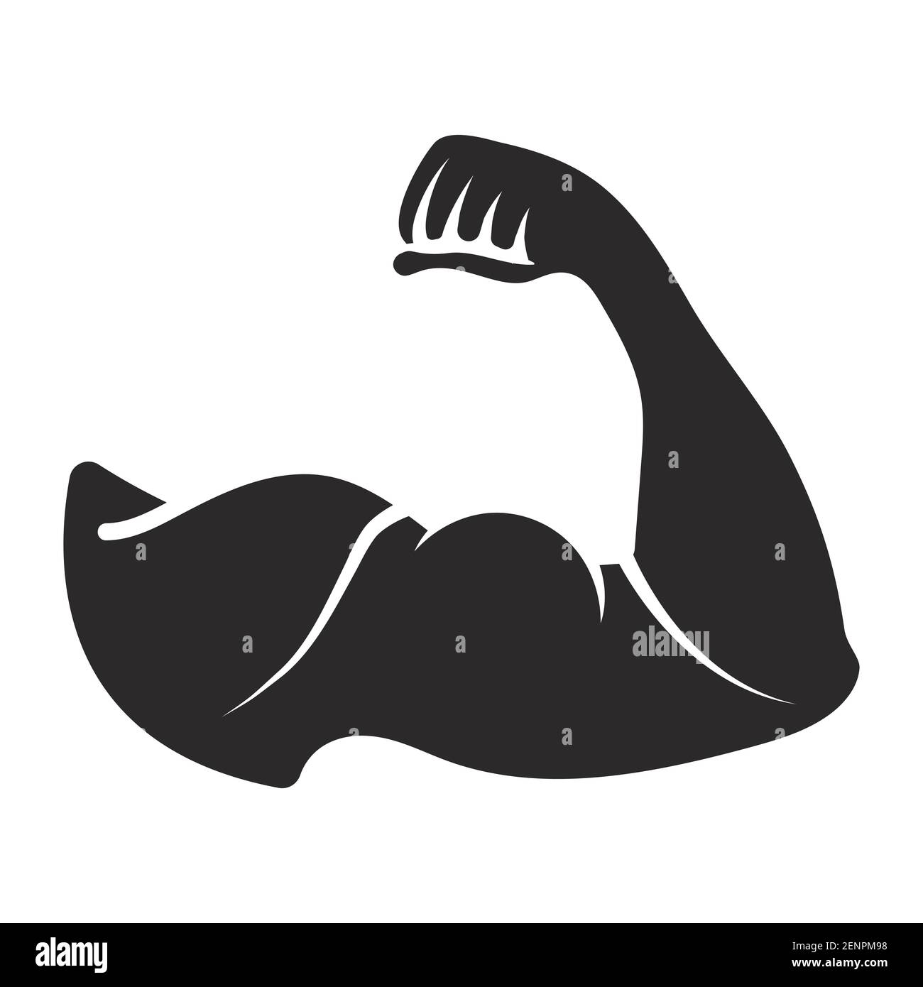 the human arm muscle strength or biceps brachii flat vector icon Stock ...