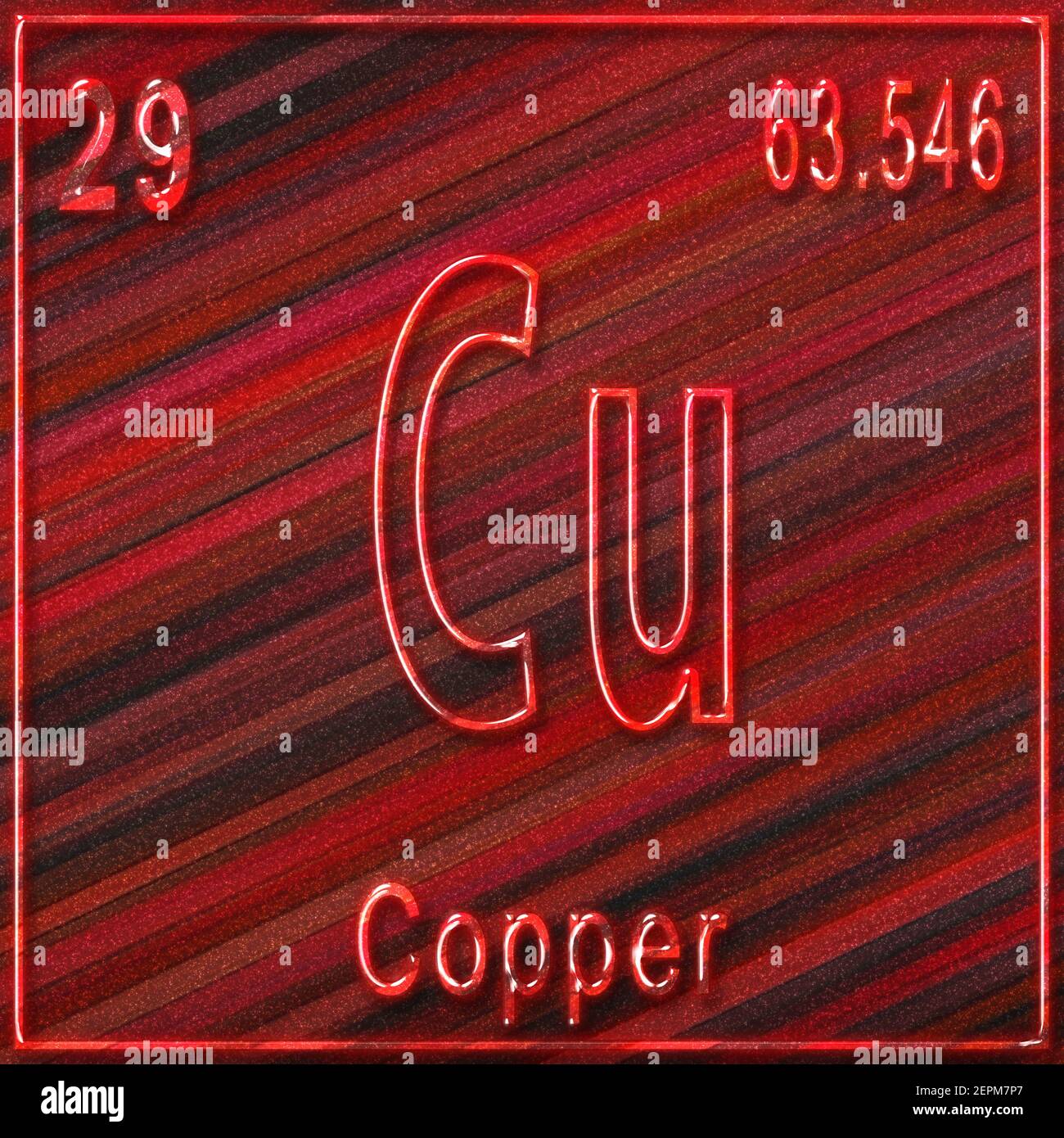 Copper Chemical Element Sign With Atomic Number And Atomic Weight