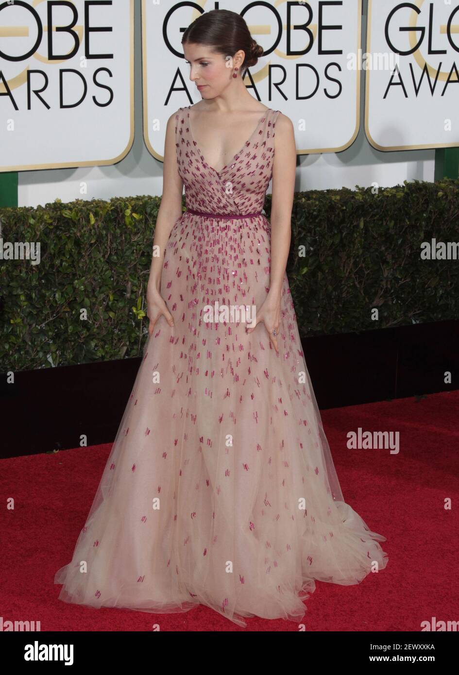 Actress Anna Kendrick Arrives At The 72nd Annual Golden Globe Awards Held At The Beverly Hilton