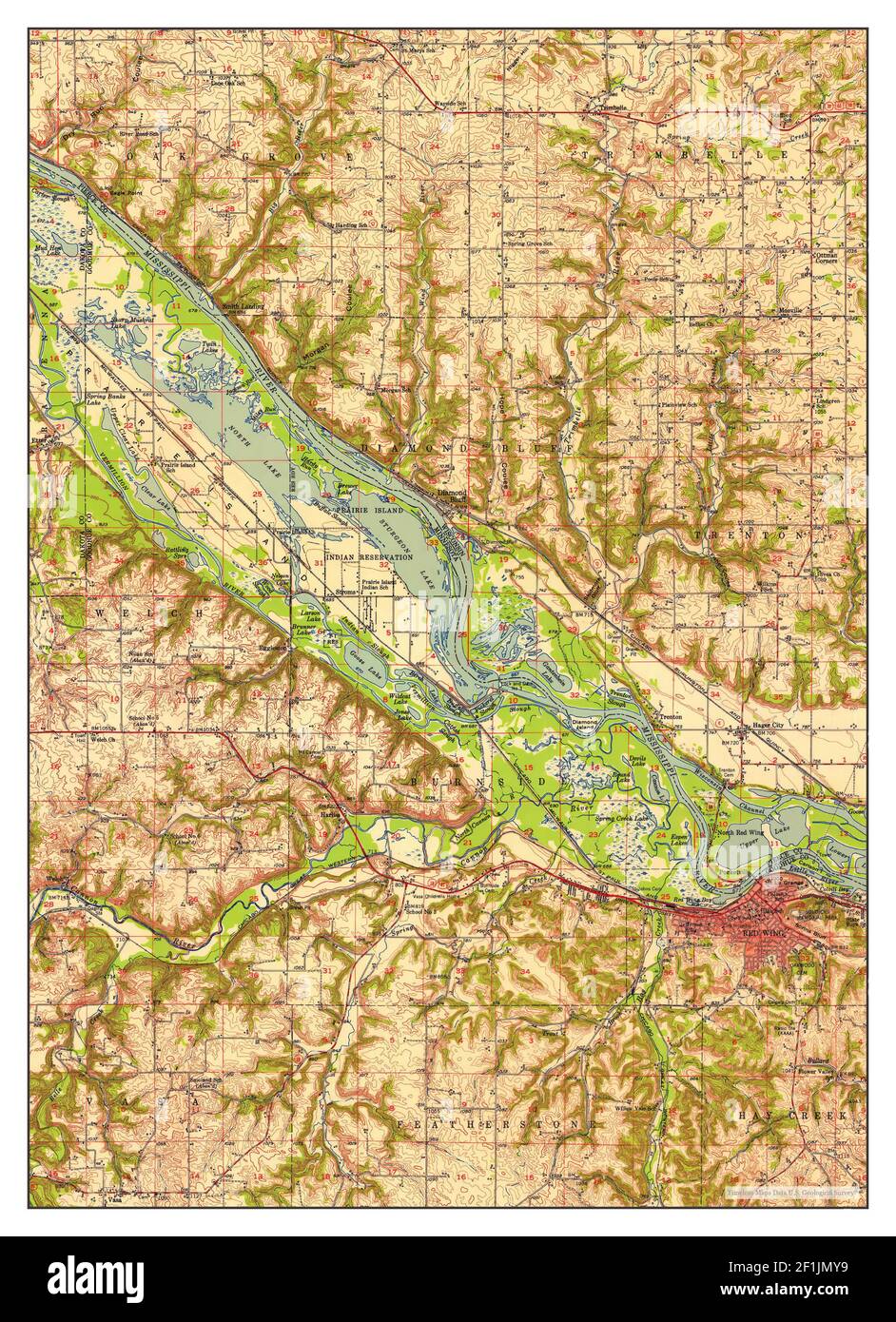 Red Wing Minnesota Map 1952 162500 United States Of America By Timeless Maps Data Us 1666