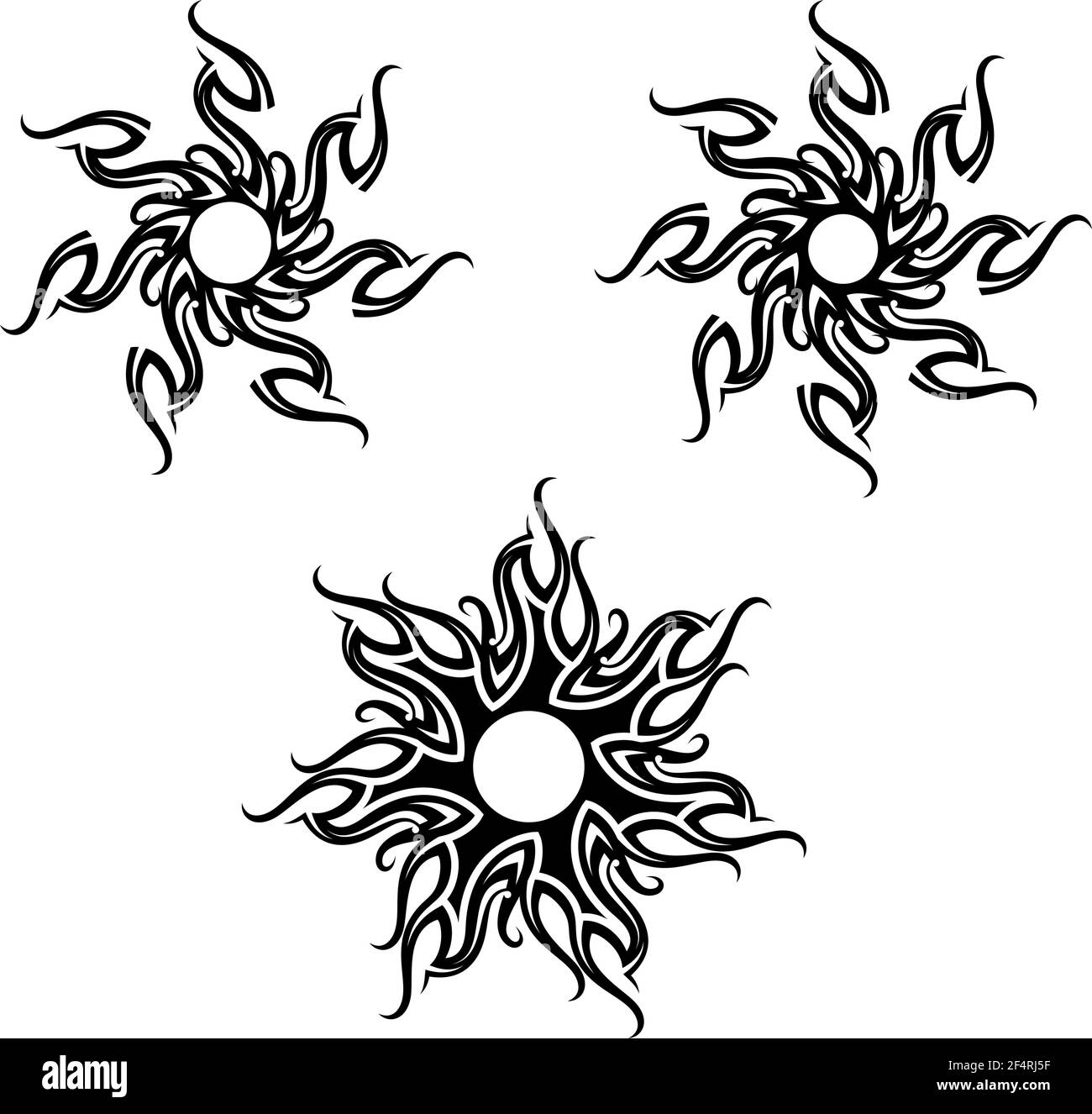 Tribal Tattoo Sun Design Vector Art Illustration Stock Vector Image ...