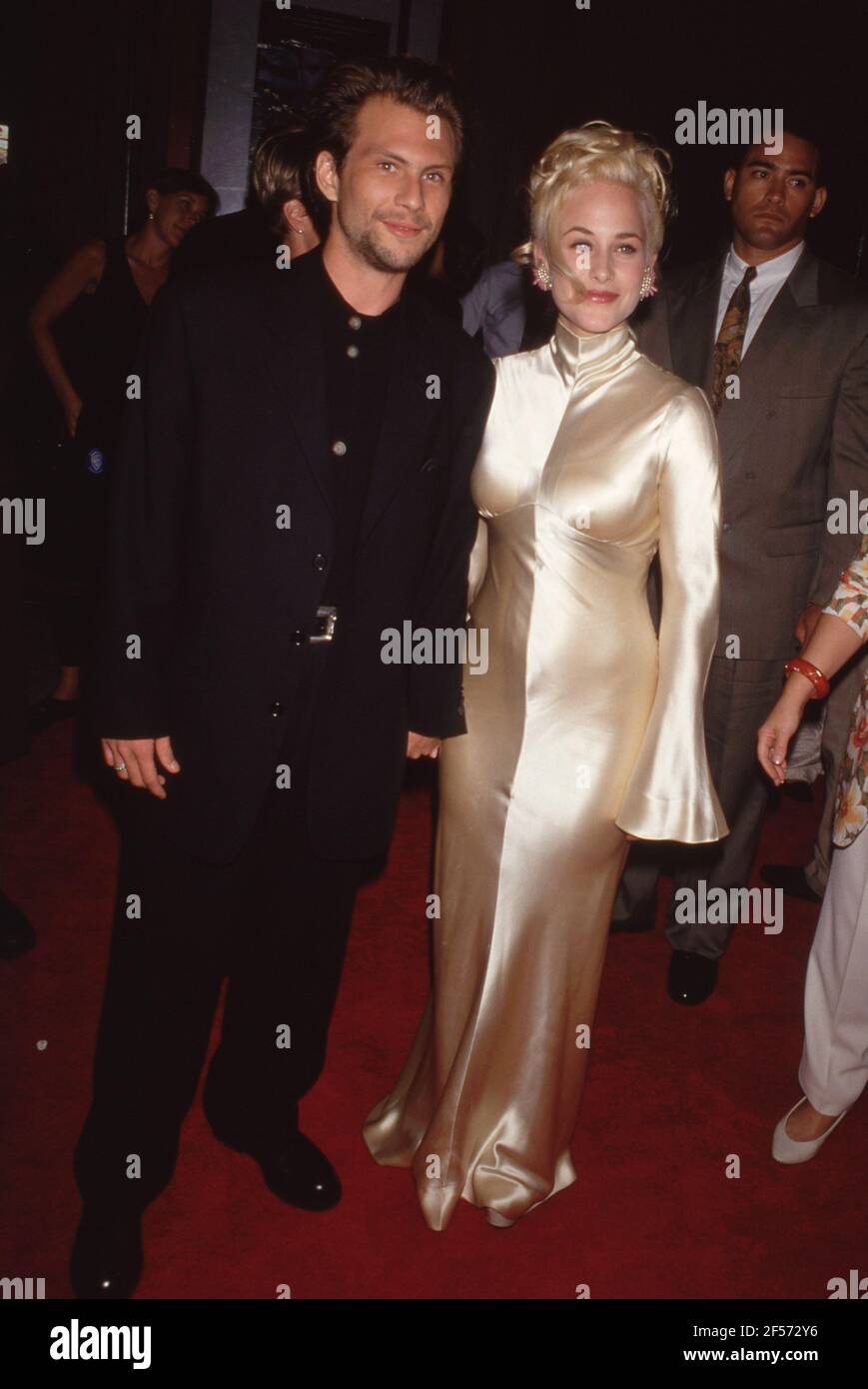 Christian Slater and Patricia Arquette during 
