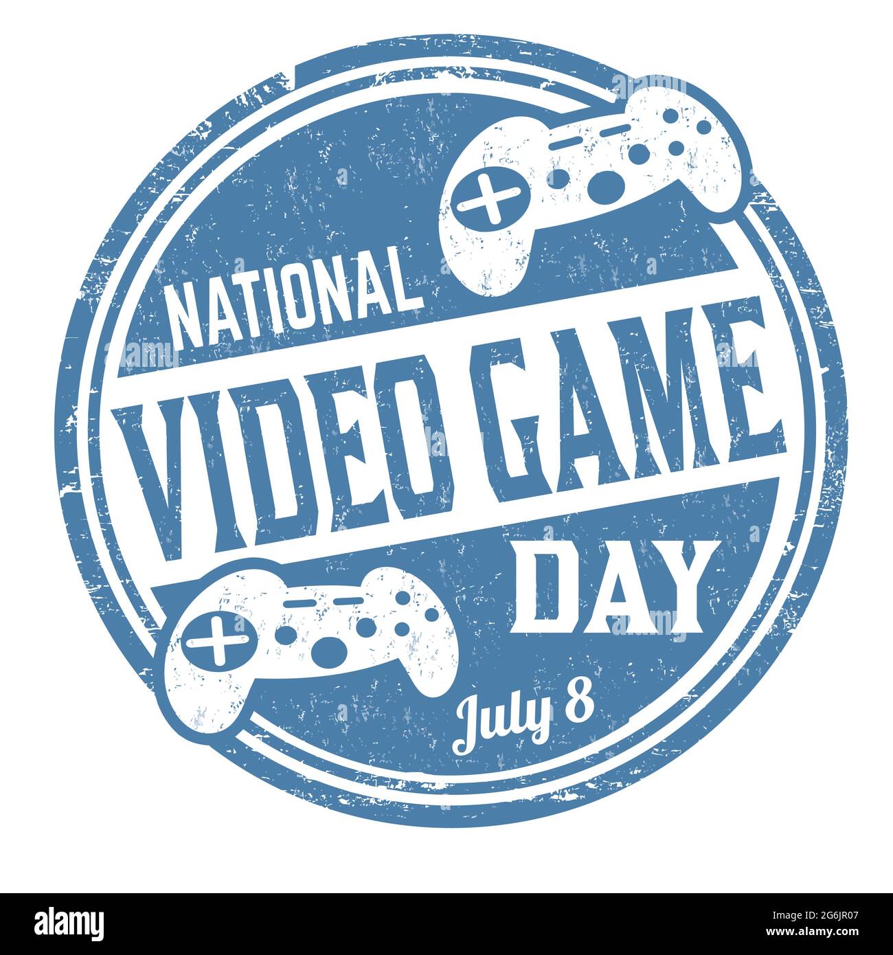 National video game day grunge rubber stamp on white background, vector