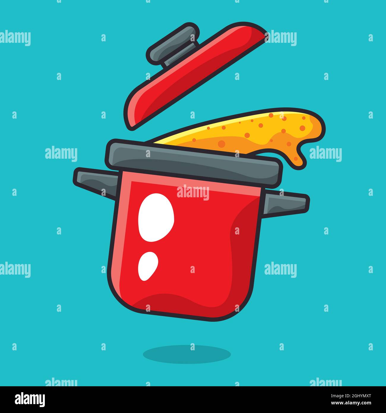 cooking pot isolated cartoon vector illustration in flat style Stock ...