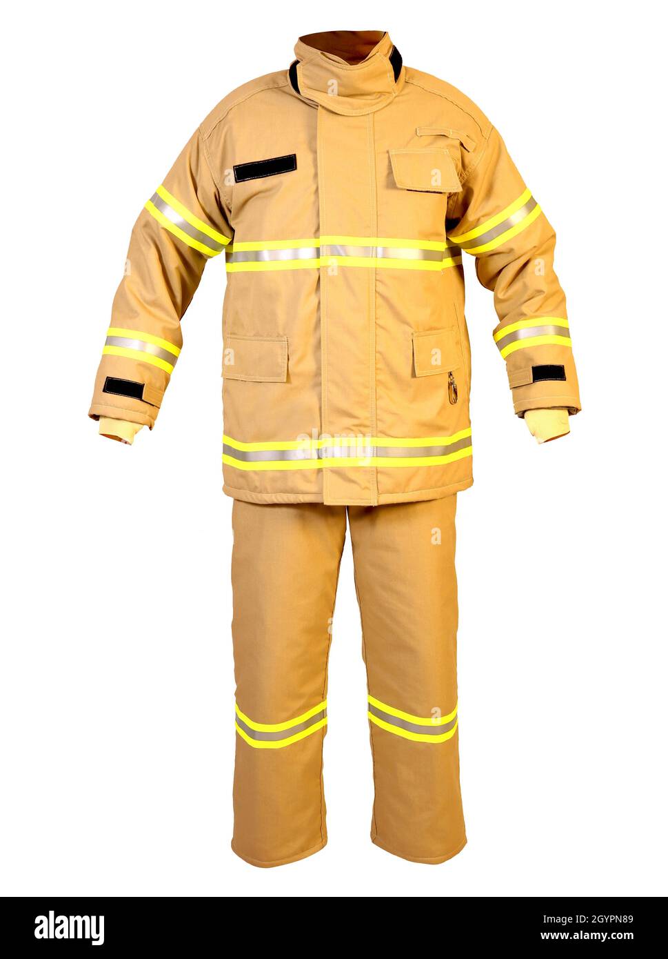 Antiheat and fireresistant clothing used by firefighters Stock Photo