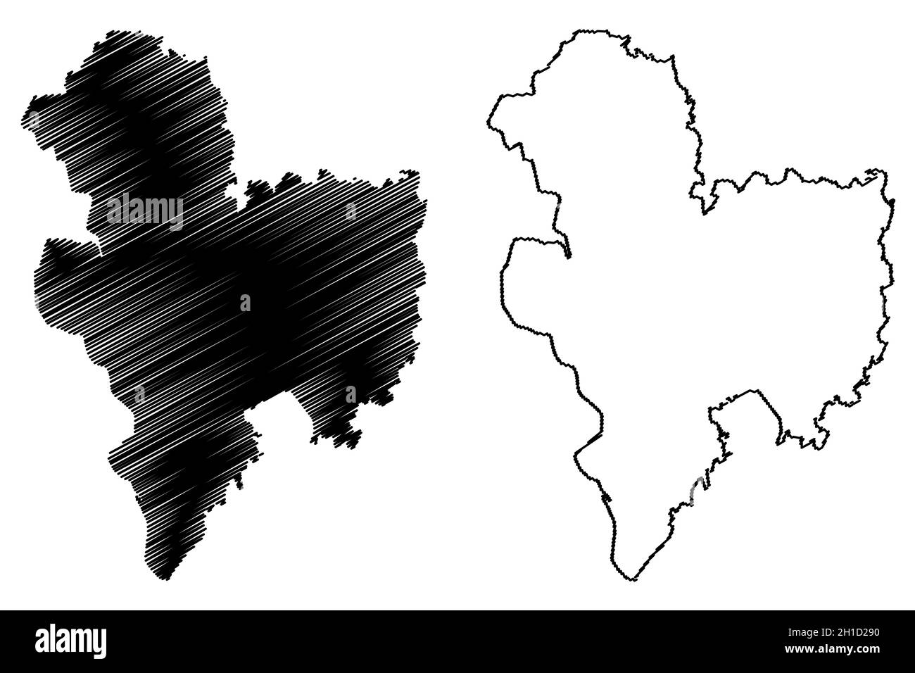 Malda district (West Bengal State, Republic of India) map vector ...
