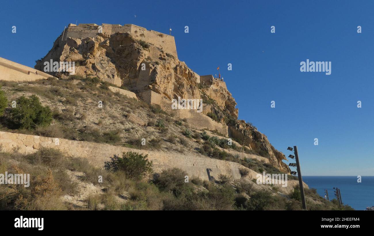 Santa Bárbara Castle, Alicante Stock Photo - Alamy