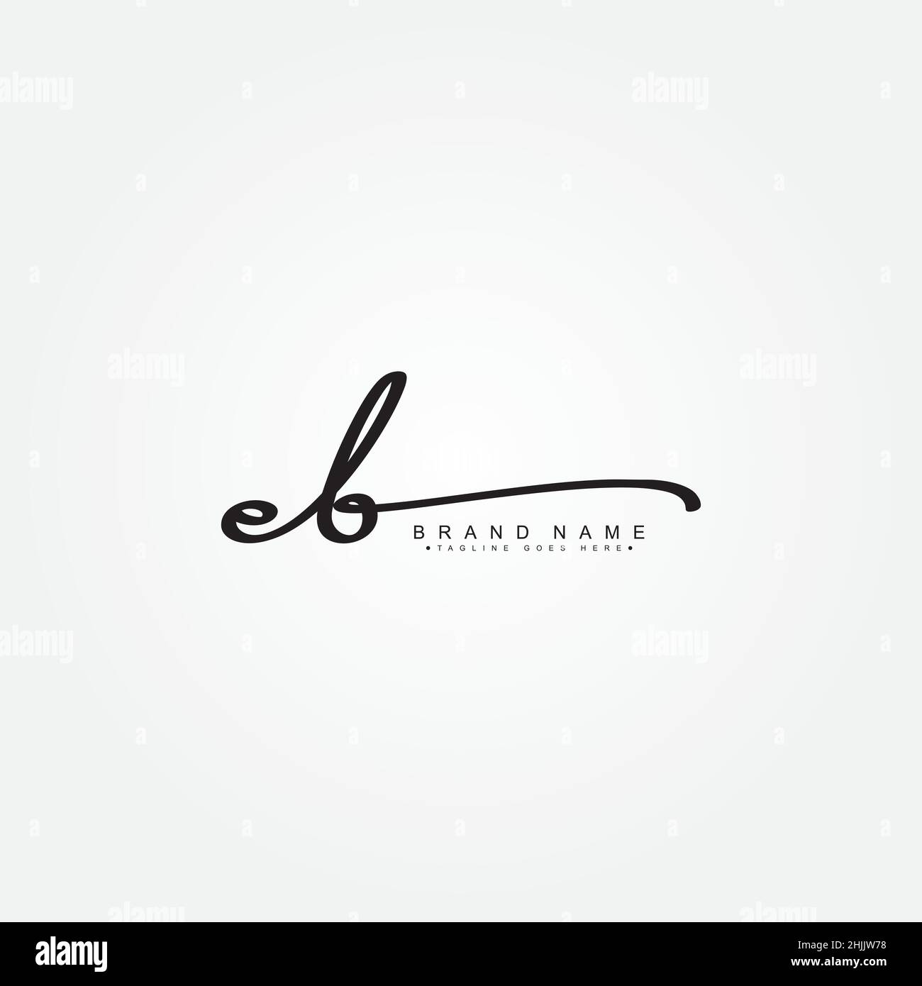 Initial Letter EB Logo - Handwritten Signature Style Logo - Simple ...