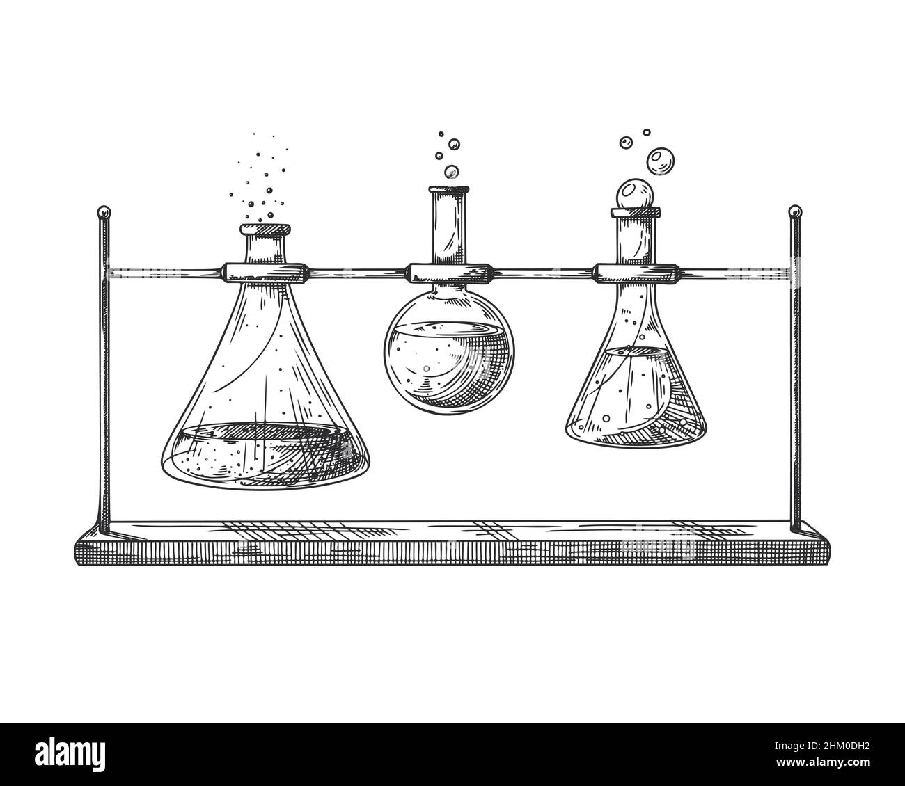 Sketch of objects of a chemical laboratory. Glassware for a chemical ...