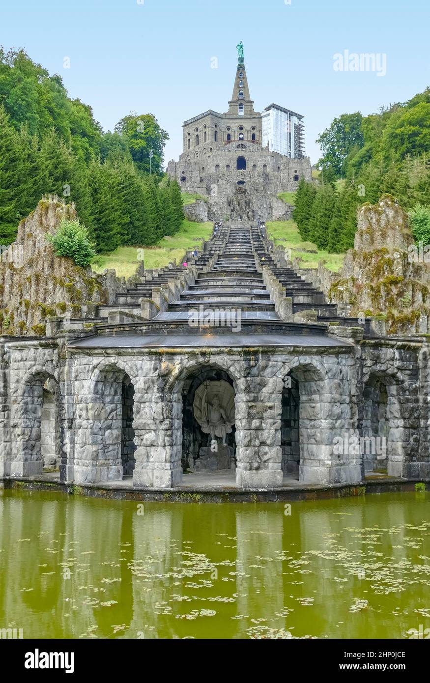 The Hercules Monument With Cascades And Plutogrotto At The Bergpark Wilhelmshoehe In Kassel 5274