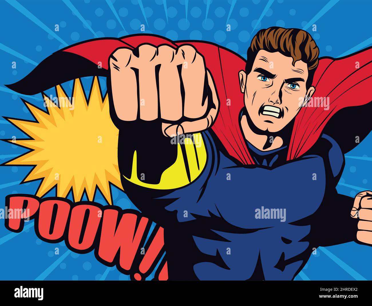 Superhero Punching Pop Art Stock Vector Image And Art Alamy 