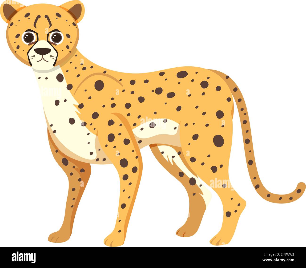 Cute cheetah in flat cartoon style illustration Stock Vector Image ...