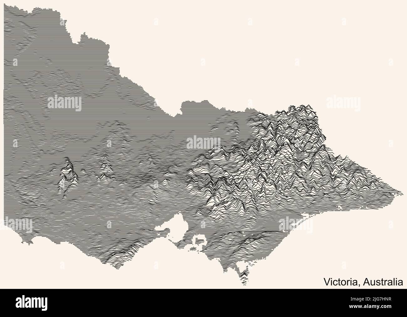 Topographic Relief Map Of Victoria Australia 2JG7HNR 