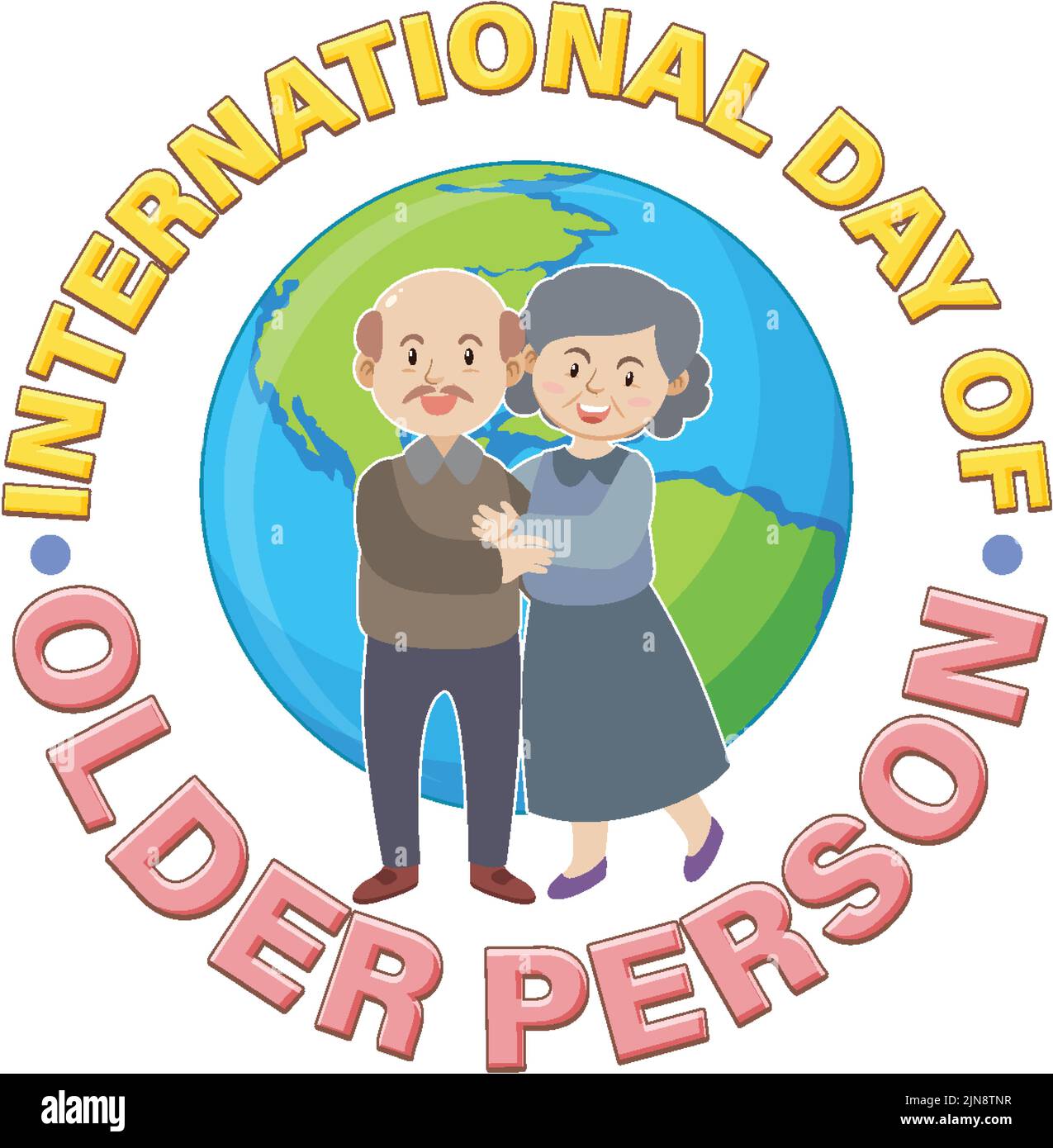 International Day for Older Persons Poster illustration Stock Vector