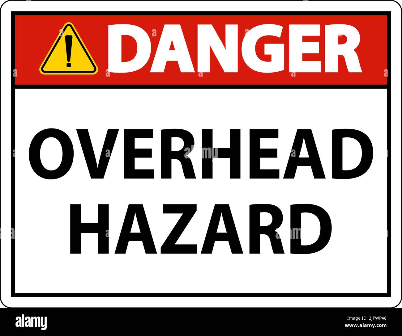 Danger Overhead Hazard Sign On White Background Stock Vector Image And Art Alamy