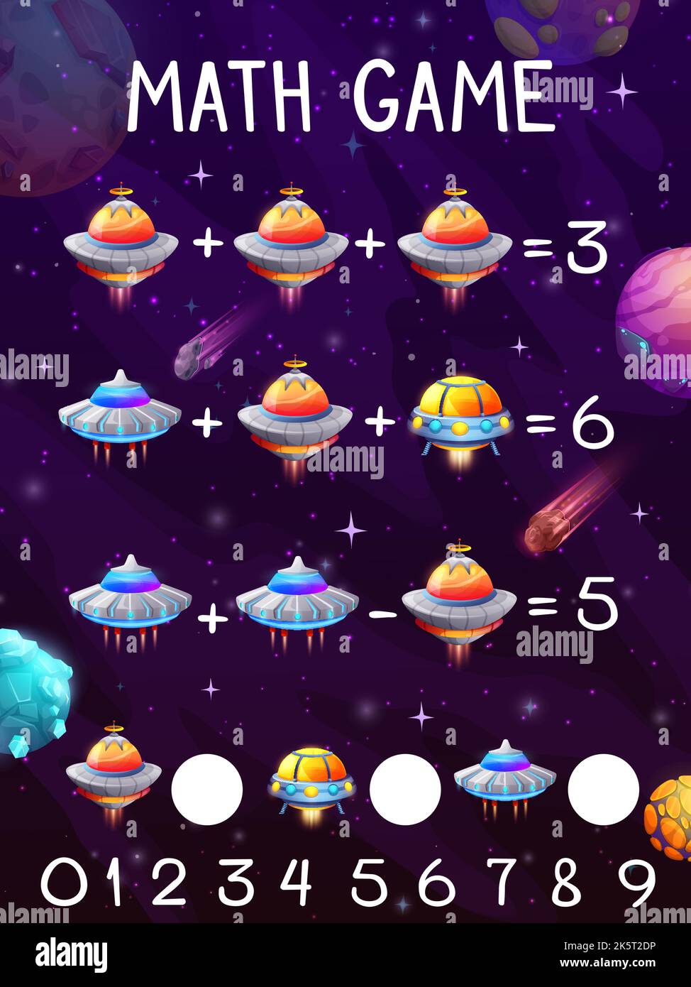 math-game-worksheet-galaxy-space-and-alien-ufo-flying-saucers-vector-education-quiz-kids-math