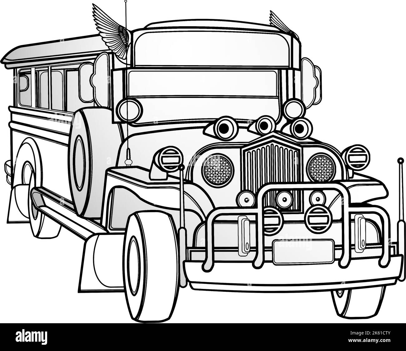 Jeepney Clipart Black And White Jeep Drawing | Images and Photos finder