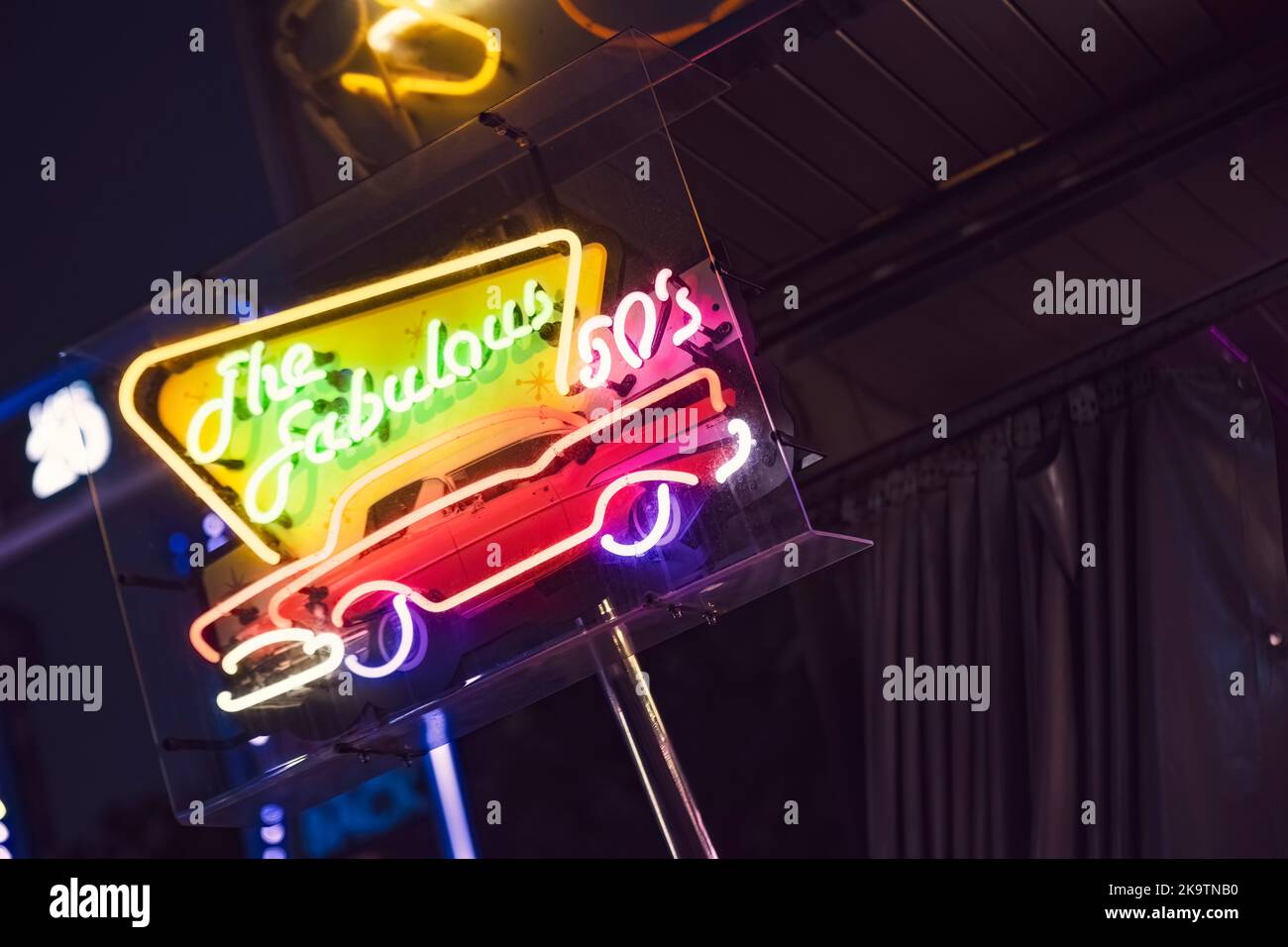 Back to the 50s neon sign Stock Photo Alamy