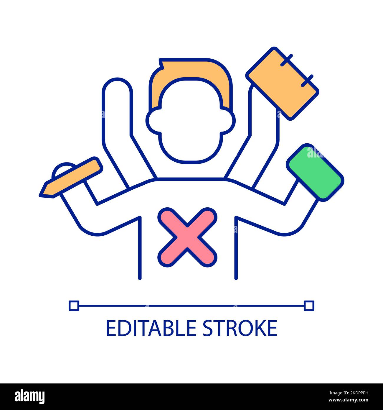 Avoid Multitasking Rgb Color Icon Stock Vector Image And Art Alamy 4595