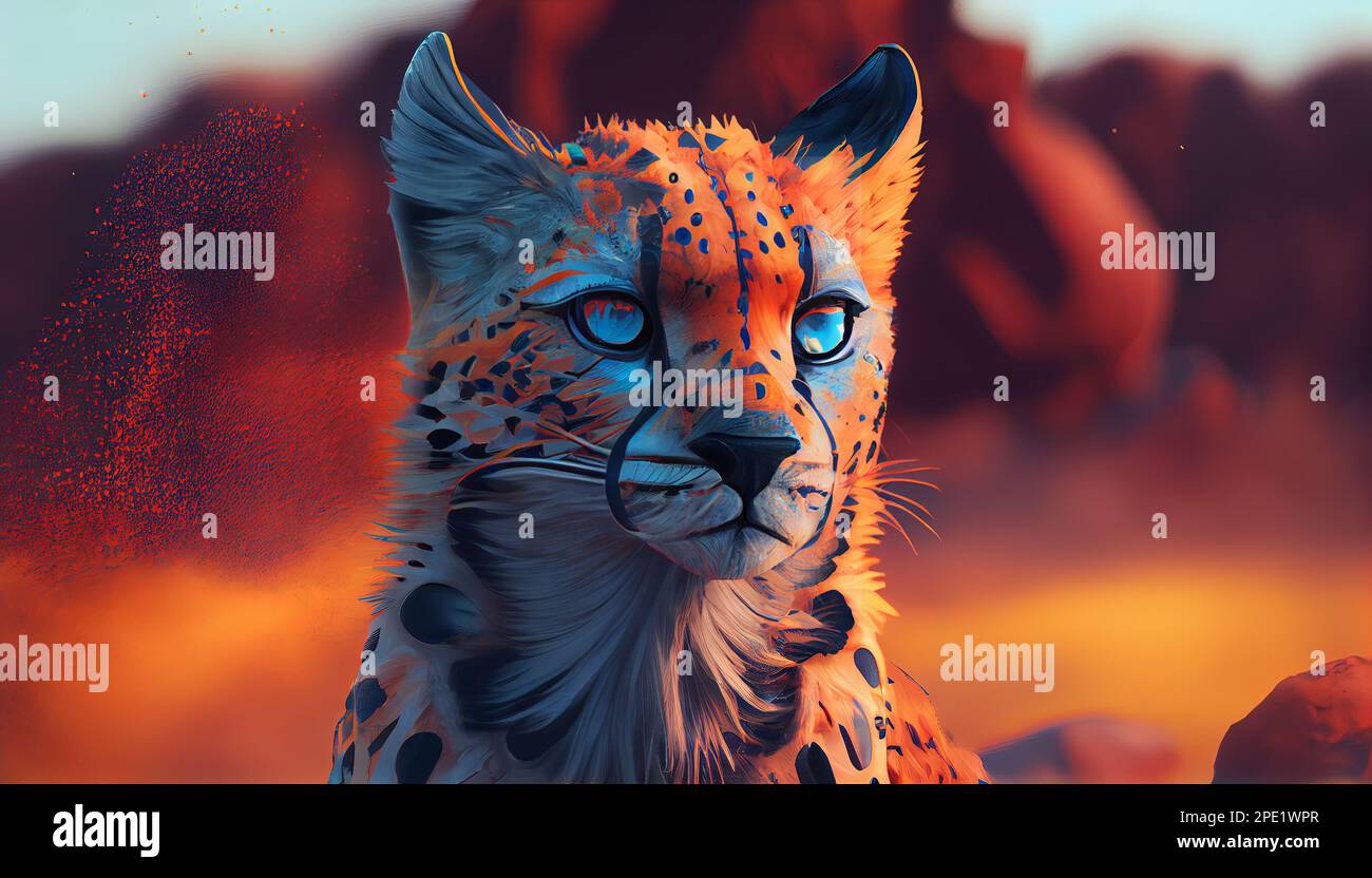 African Cheetah cat Stock Photo - Alamy