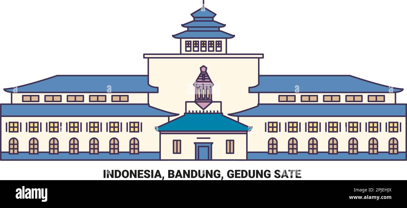 Indonesia Bandung Gedung Sate Travel Landmark Vector Illustration Stock Vector Image And Art Alamy 6574