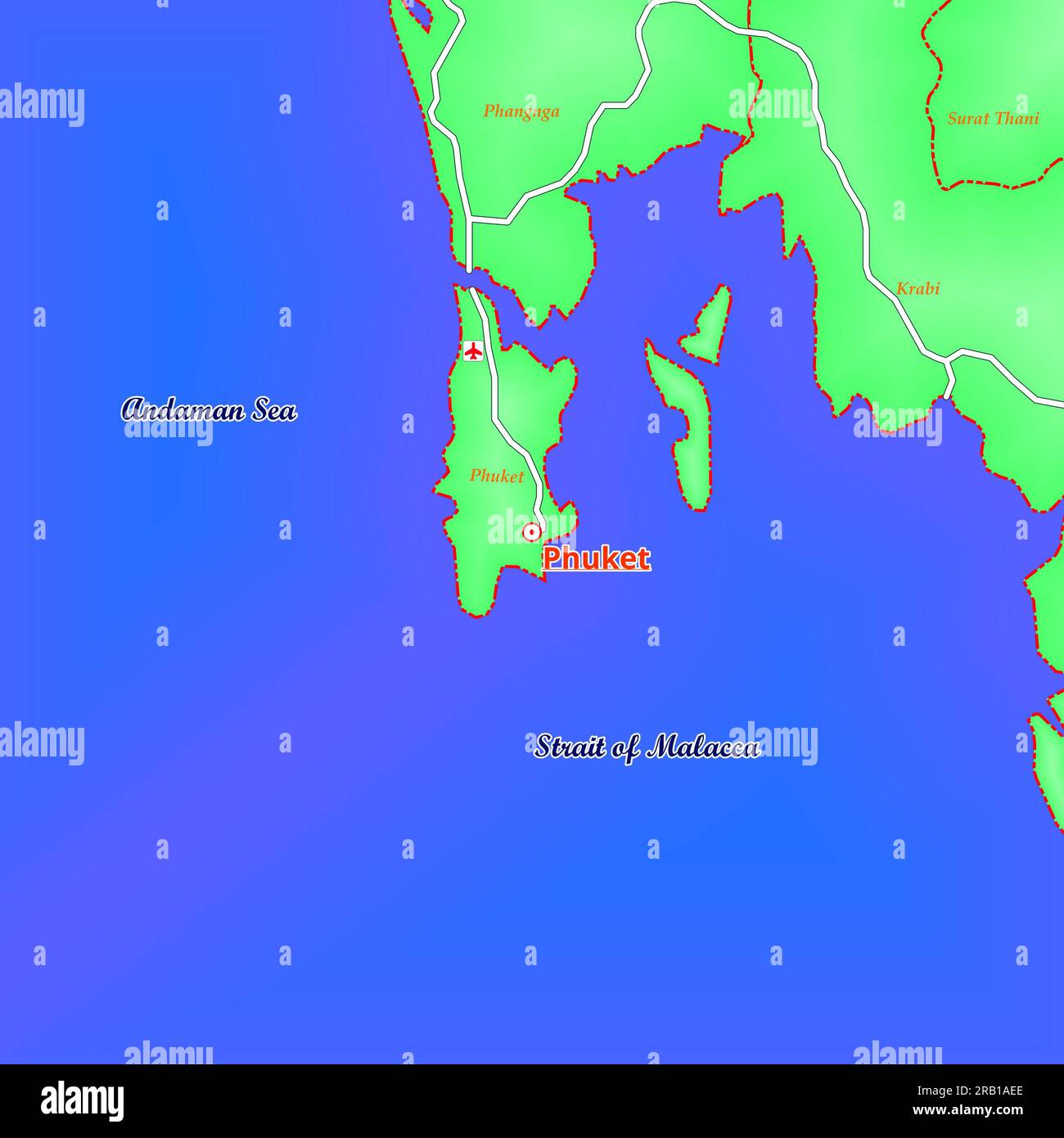 Map of Phuket City in Thailand Stock Photo - Alamy