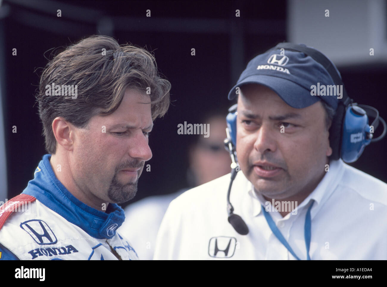 Michael Andretti with crewman at the 2001 Grand Prix of Cleveland Stock ...