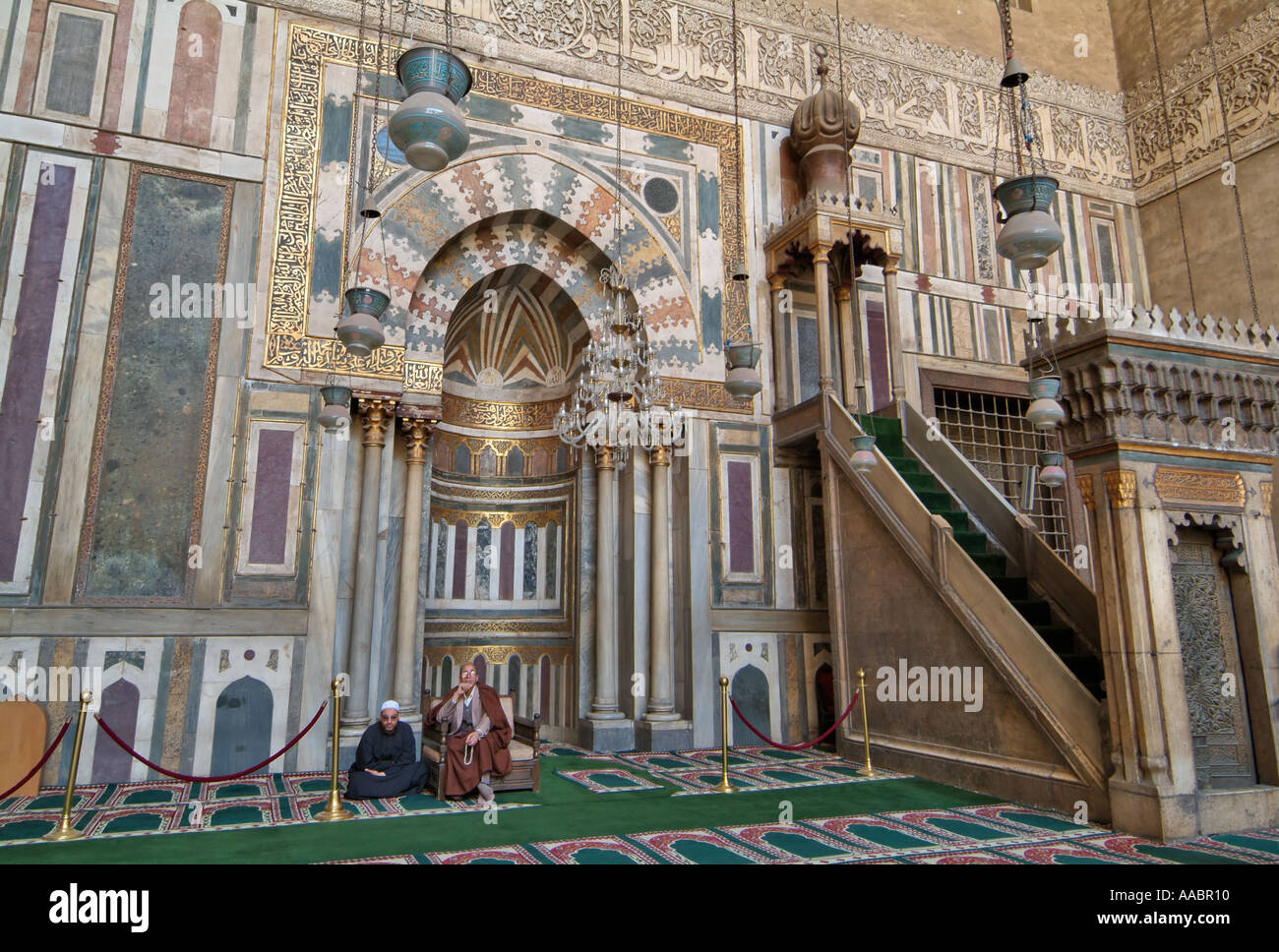 Mihrab and pulpit, Sultan Hassan Mosque, Cairo, Egypt Stock Photo - Alamy