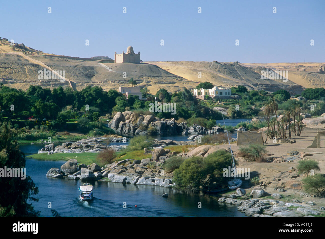 Egypt Aswan Nile River Aga Khan Mausoleum Stock Photo - Alamy