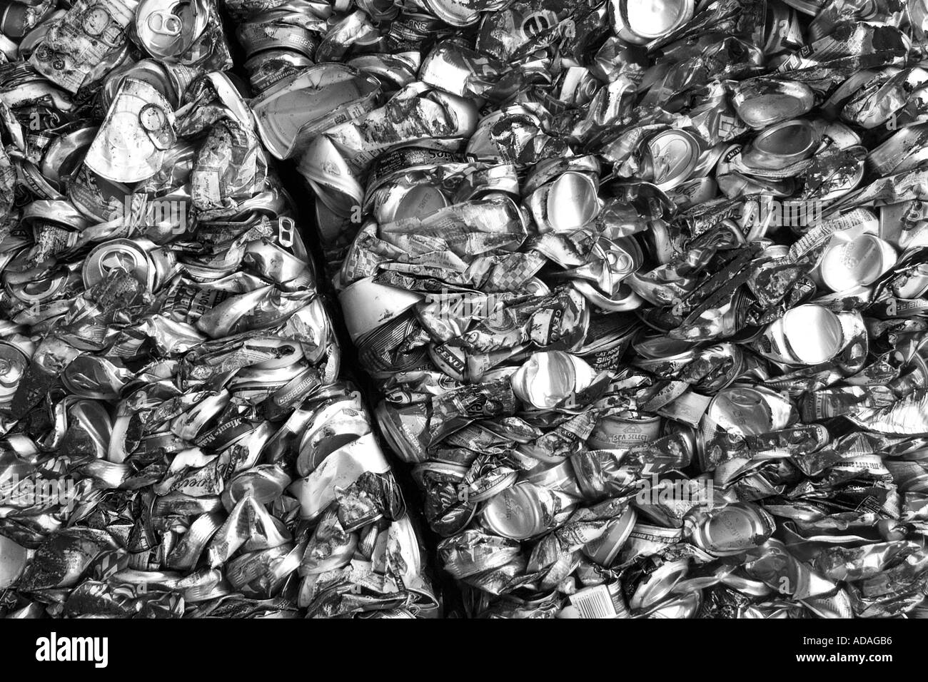 Crushed aluminum cans at a recycling enter Stock Photo Alamy