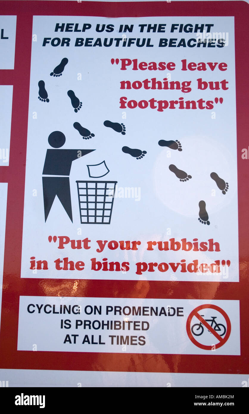 Worthing Borough Council litter prohibition sign Stock Photo Alamy