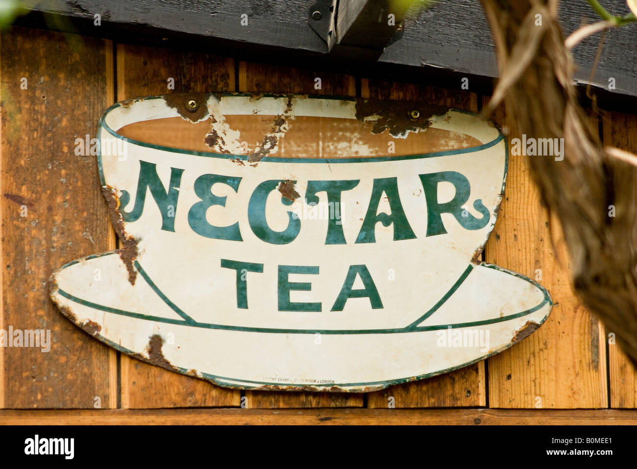 Old Fashioned Enamel Advertising Sign For Nectar Tea Stock Photo Alamy