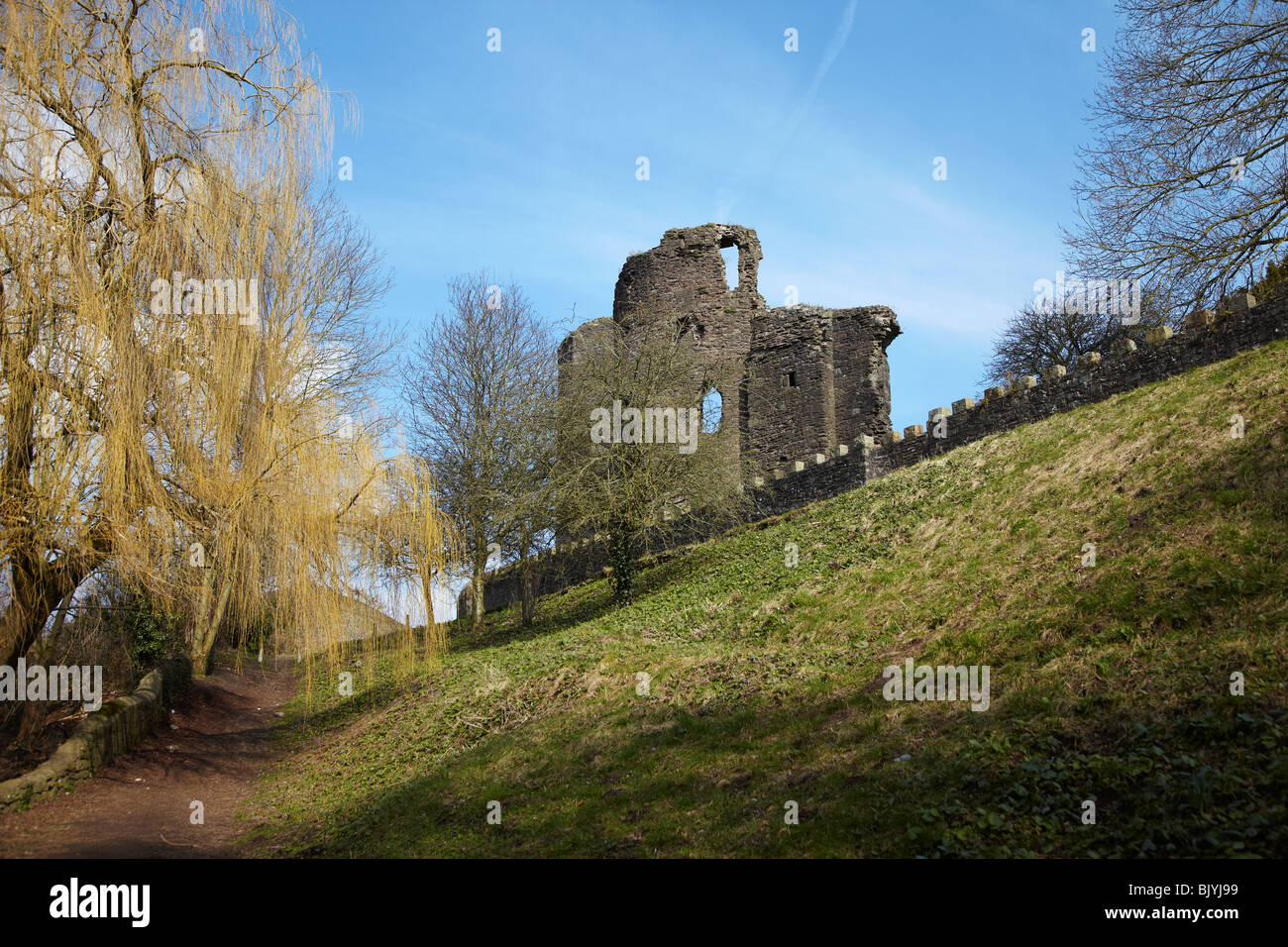 Abergavenny Castle, Abergavenny, Monmouthshire, Wales, UK Stock Photo ...