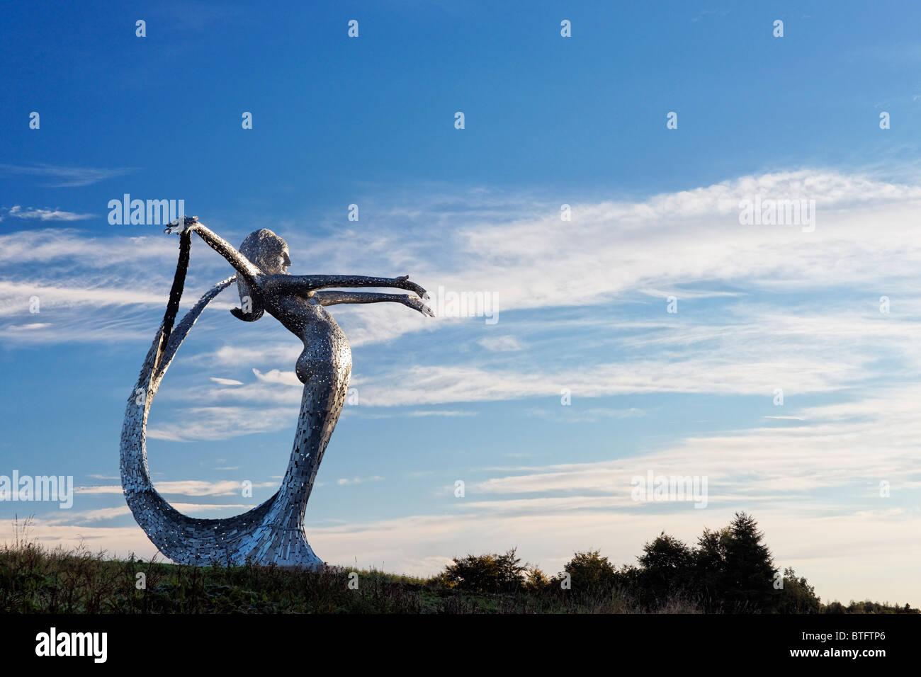 The Arria sculpture in galvanised steel by Andy Scott. Located beside ...