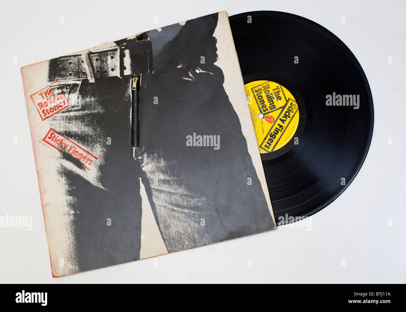 The Rolling Stones 'Sticky Fingers' vinyl record and album cover Stock  Photo - Alamy