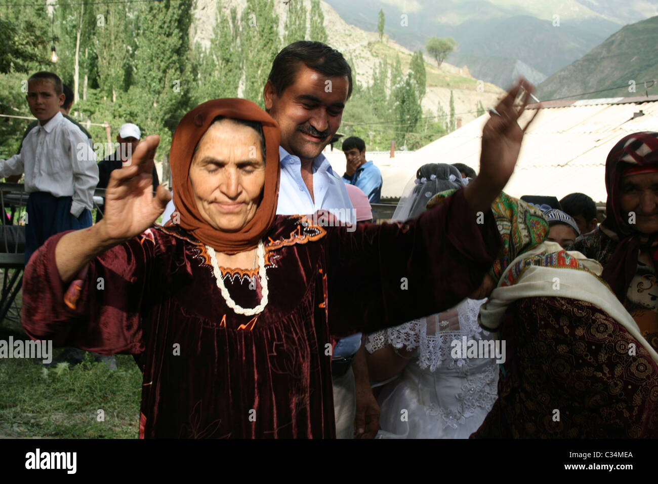 Dancing At Traditional Wedding In Anzob Village Tajikistan Stock Photo