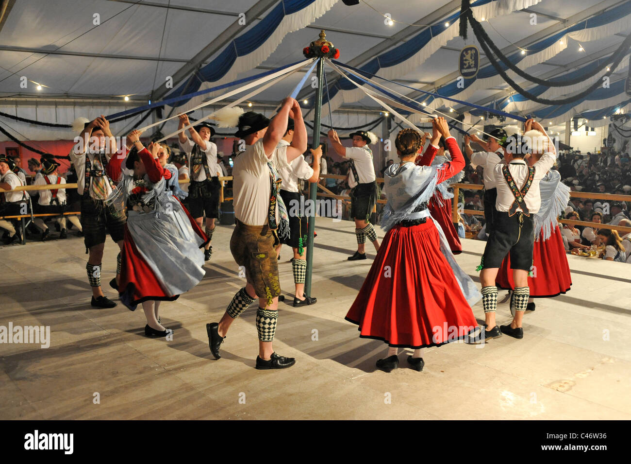 Dancer In Traditional Costumes Show The Famous Dance Schuhplattler In Bavaria Germany Stock 