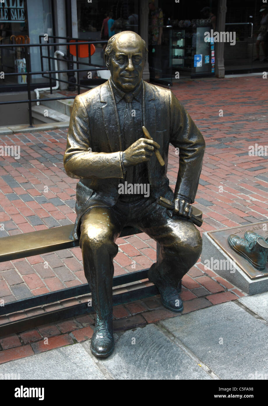 Statue Of Arnold Red Auerbach Boston Celtics Leader Stock Photo Alamy