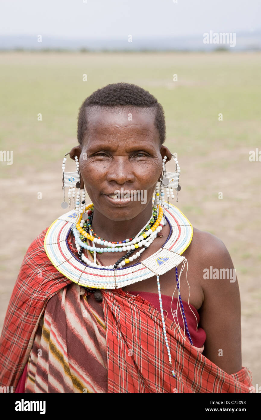 Maasai Masai Woman With Traditional Form Of Adornment Including Beads And Beading Piercing And 6937