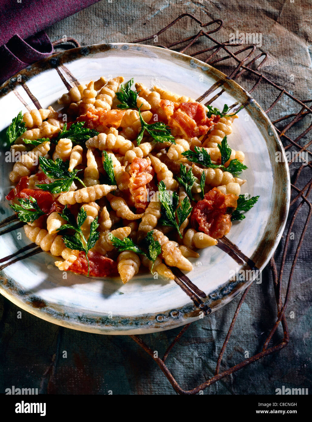 Crosnes Chinese artichokes with bacon Stock Photo - Alamy